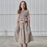 Striped smocked blouse