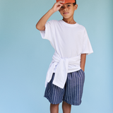 Orson denim striped shorts