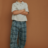 Marcel plaid wide leg denim pant