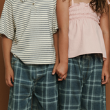 Marcel plaid wide leg denim pant