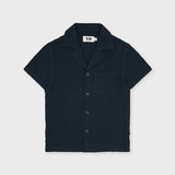 Short sleeve camp collar waffle shirt