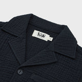 Short sleeve camp collar waffle shirt