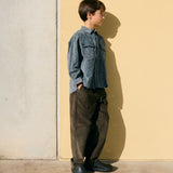 Oversized printed corduroy overshirt