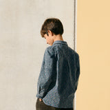 Oversized printed corduroy overshirt