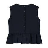 Seersucker peplum blouse