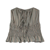 Striped smocked blouse