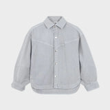 Organic cotton denim balloon shirt