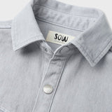 Organic cotton denim balloon shirt