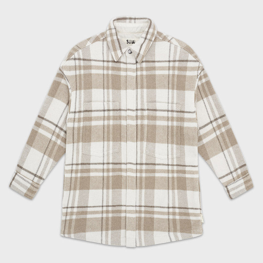 Elongated Oversized Plaid Shirt Jacket
