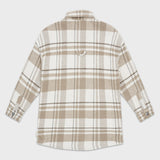 Elongated Oversized Plaid Shirt Jacket