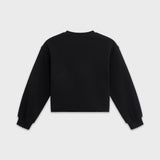 Cotton Mock Neck Cropped Sweatshirt