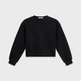 Cotton Mock Neck Cropped Sweatshirt