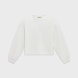 Cotton Mock Neck Cropped Sweatshirt