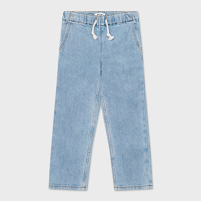 Organic Cotton Drawstring Straight Leg Jean