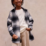 Elongated Oversized Plaid Shirt Jacket